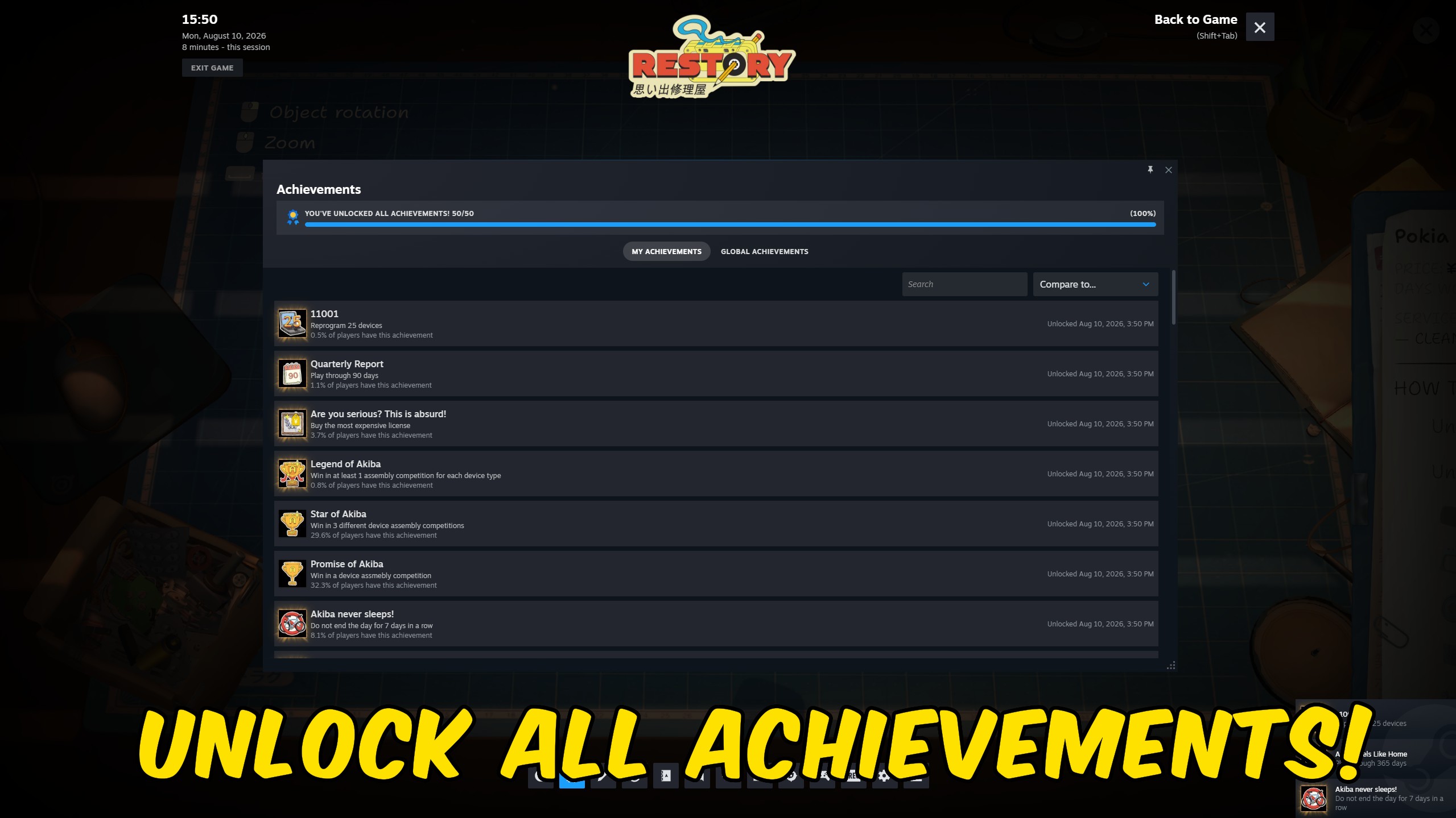 ReStory: Chill Electronics Repairs — Achievement Unlocker (screenshot 2)